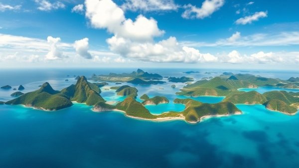Aerial view of tropical islands in turquoise waters - 50 Most Beautiful Places in the World.