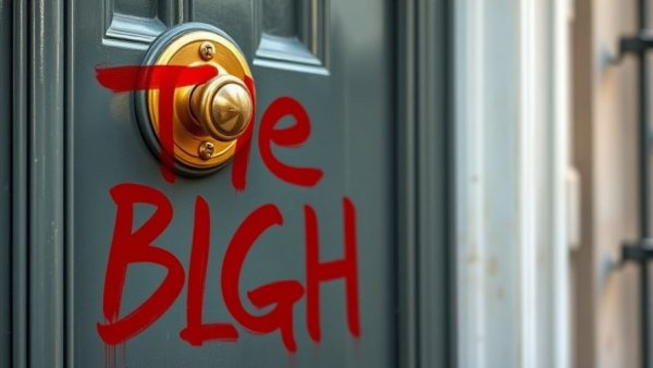 Michael Burry market predictions concept: graffiti on door.