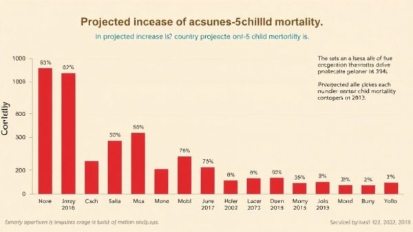 Projected increase in under-5 child mortality by country for 2024-25.