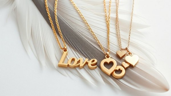 Philadelphia Holiday Gift Guide: gold and silver 'LOVE' necklaces on feathers.