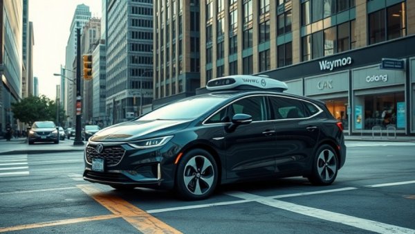 Waymo self-driving car in Philadelphia, urban street scene