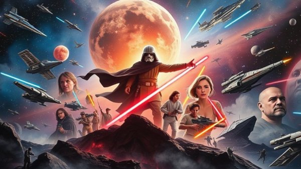 Epic Star Wars artwork breaking auction record with iconic scenes.