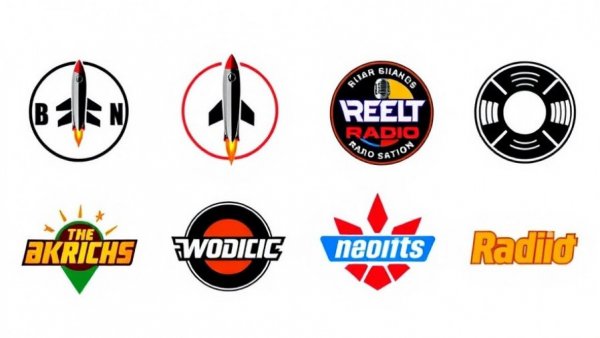Philadelphia sports radio culture logos with missile illustration