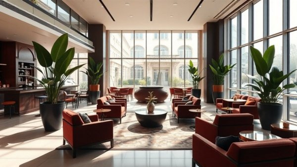 Modern private members club in Beverly Hills with stylish decor.