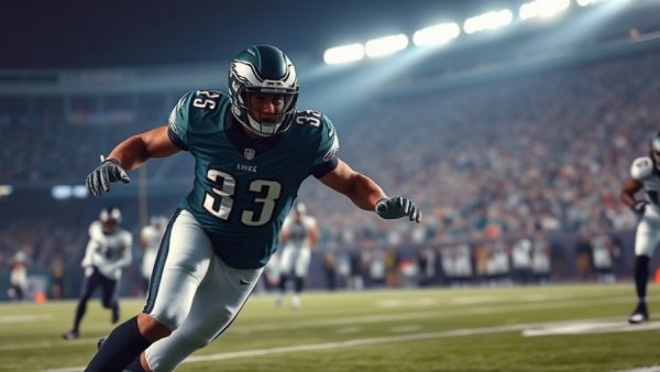 Eagles NFC playoff seed, NFL action shot during game.