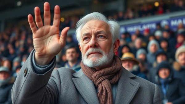 Public figure waving at a stadium event, University of Pennsylvania Trump education policies context.