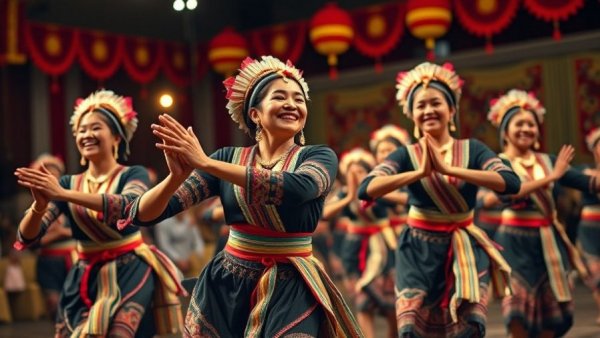 Karen New Year celebration in Philadelphia with traditional dancers.