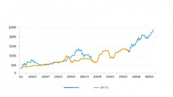 Comparison chart of XLI vs SPY ETF price changes