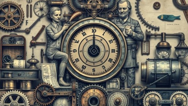 Economic illustration depicting market dynamics and investment decisions with vintage style.