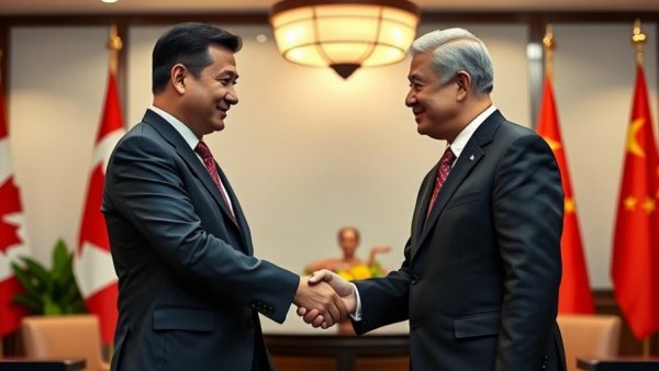 Diplomatic meeting symbolizing Canada China trade relations.