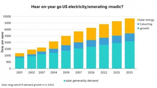 Chart showing US electricity market changes, solar's 2025 impact