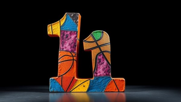 Vibrant basketball-themed sculpture in Philadelphia history display.