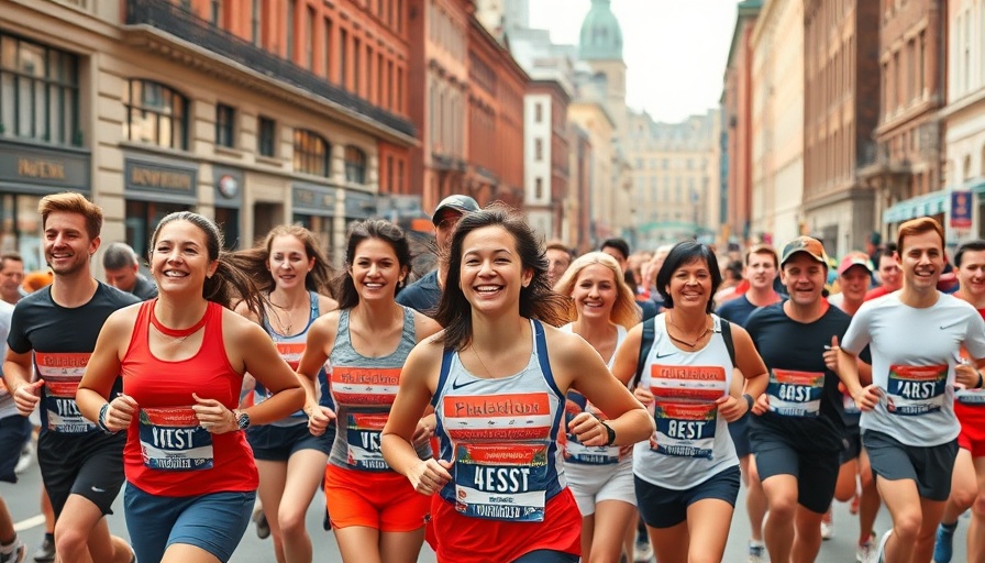 Runners enjoying a city marathon in Philadelphia.