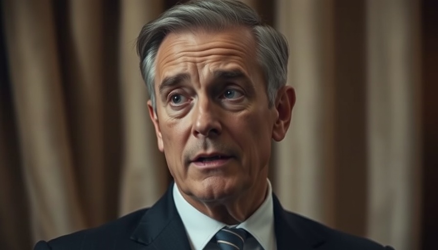 Middle-aged man speaking thoughtfully in a formal setting.