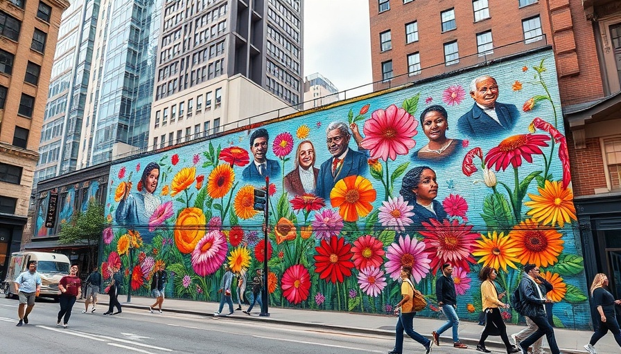 Vibrant mural for Women’s History Month events in Philadelphia.