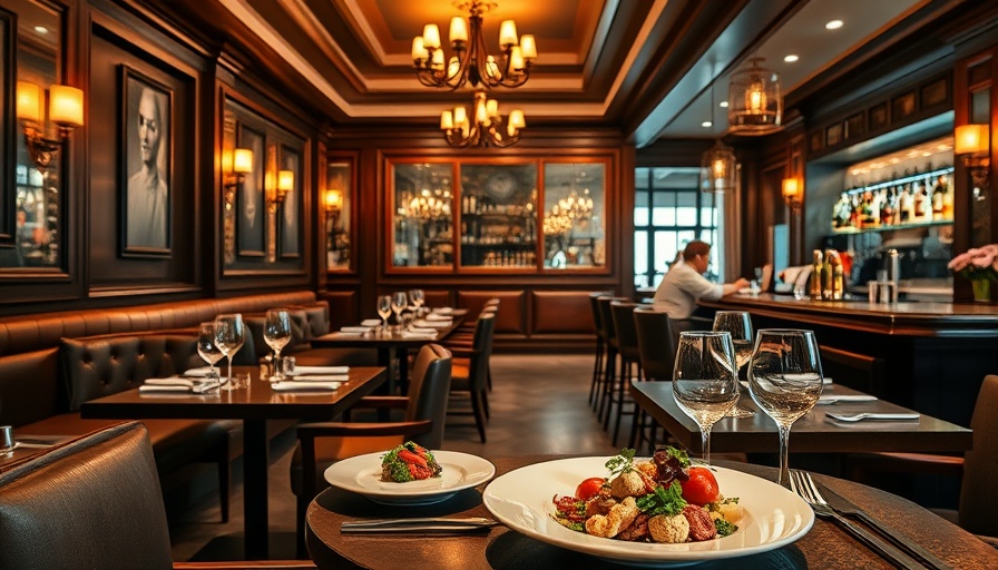 Fork Restaurant New Chef collage showcasing gourmet dishes and elegant interior.