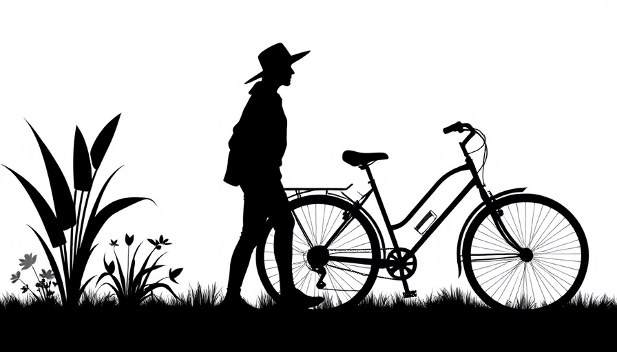 Silhouette of person with bicycle representing Green Philly