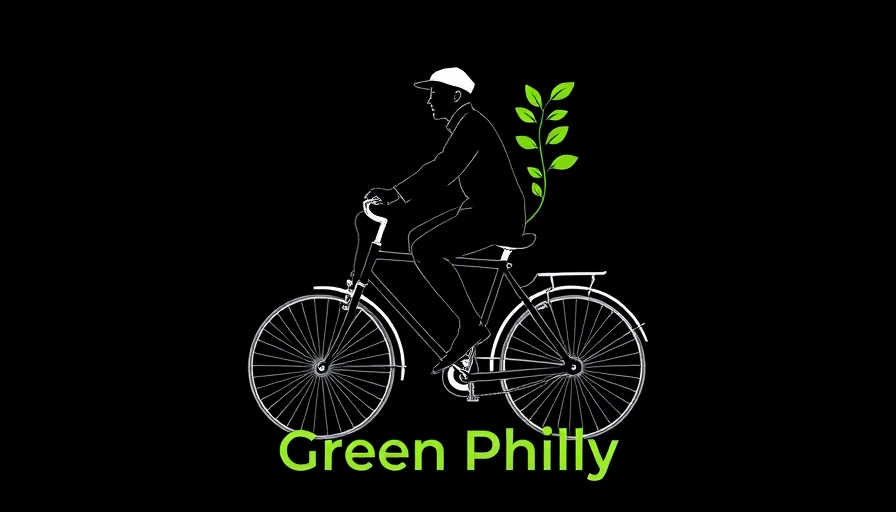 Colonial silhouette with bicycle logo for Green Philly.