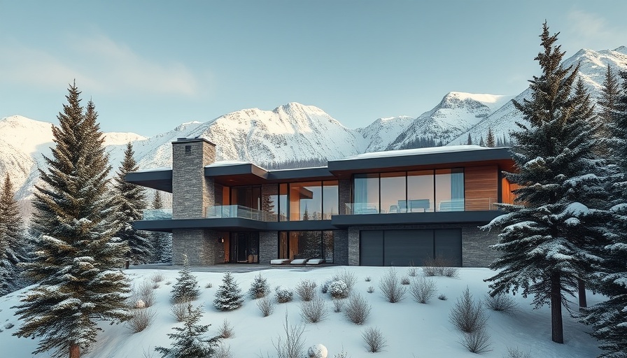 Red Mountain Aspen Luxury Mansion in snowy mountain landscape.