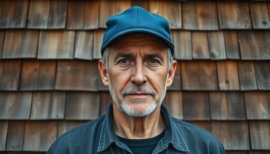 Person in a blue cap standing against a rustic wooden wall, symbolizing America's political divisions.