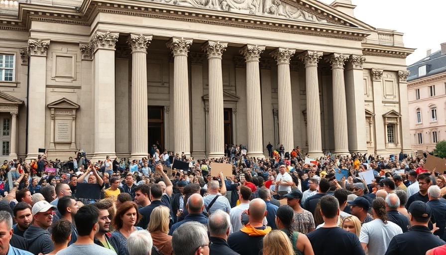 Closure of Fabián Cháirez Exhibit protest in front of historic building