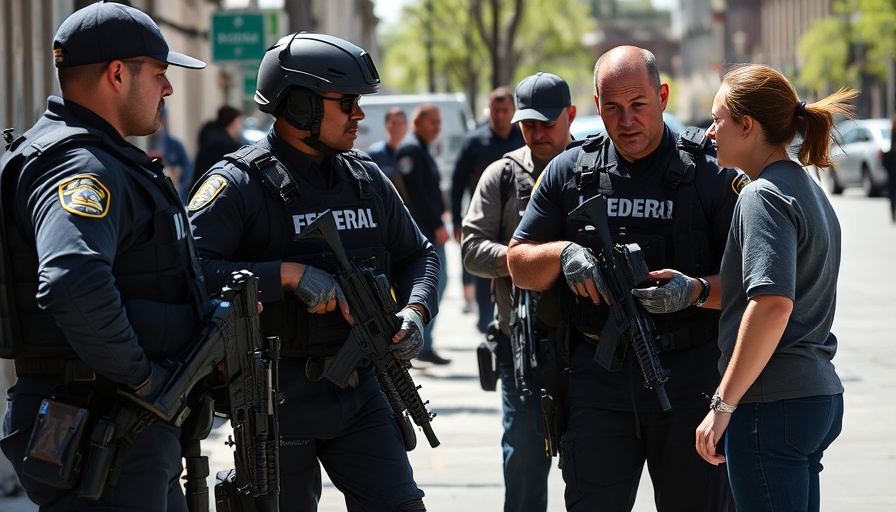 Federal agents and individuals during ICE encounter in Philadelphia.