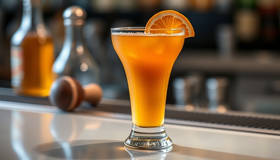 Irish Breakfast cocktail in elegant glass on a bar.
