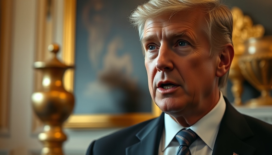 Close-up of a man discussing Trump Tariff Policies in an ornate setting.