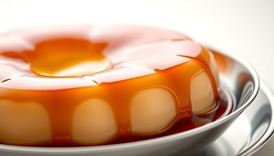 Modern Baba au Rhum in silver dish, reinvention elegance.