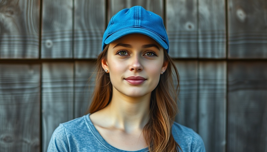 Casual woman in blue cap with rustic wooden background, political insights for top wage earners.