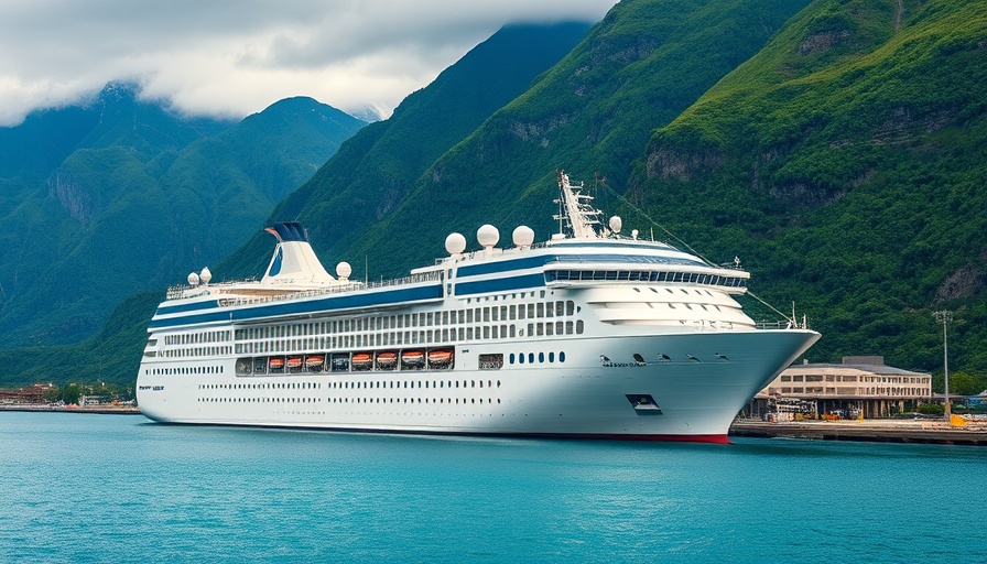 Majestic cruise ship at Alaskan port for Alaska cruises 2025.