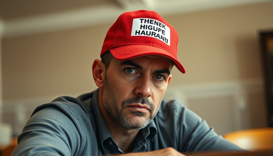 Serious man wearing a red cap, thoughtful expression.