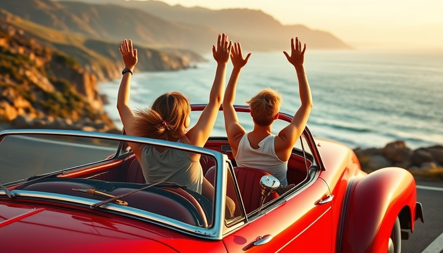 Best gas credit cards for high earners - joyful coastal road trip in vintage convertible.