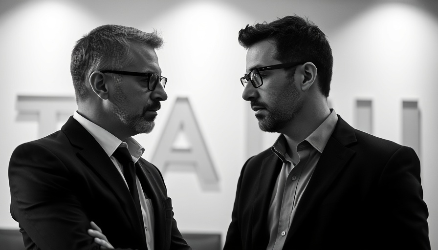 Professional businessmen discussing investment mistakes, podcast cover.