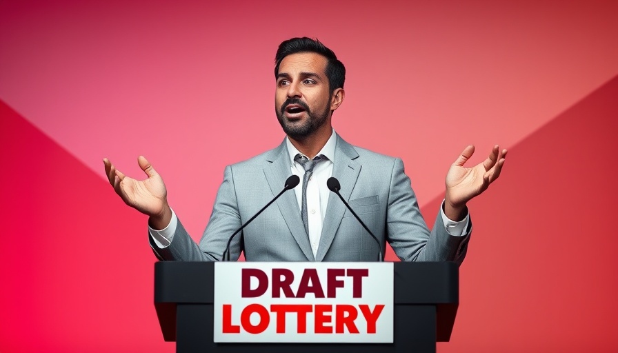 NBA Draft Lottery event speaker discussing Sixers draft lottery odds.