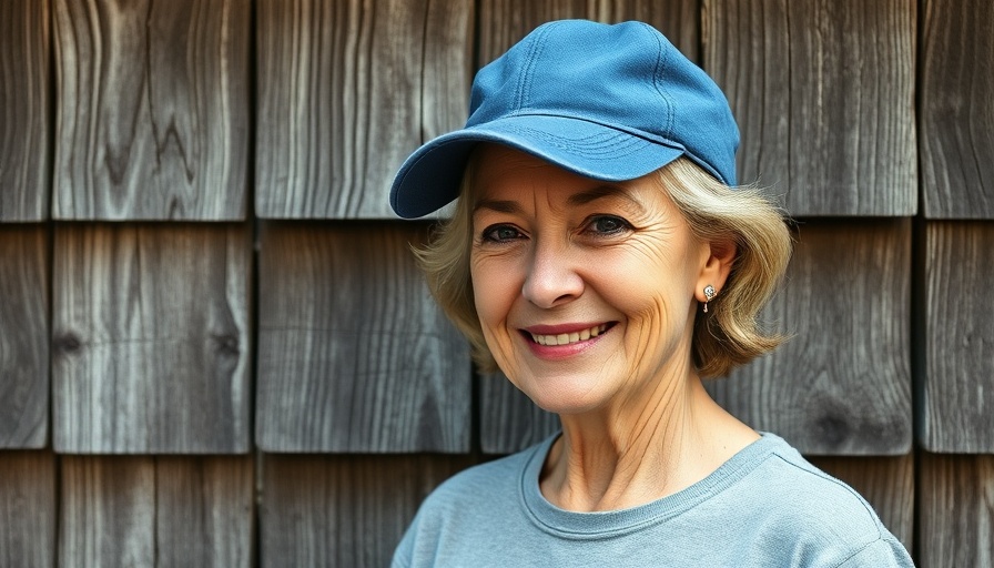 Middle-aged woman in blue cap, rustic wooden background, significance of April 14, 2025 in American politics