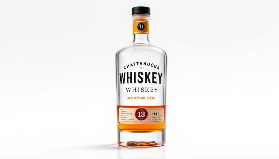 Chattanooga Whiskey Founder's Anniversary Blend bottle on white background.