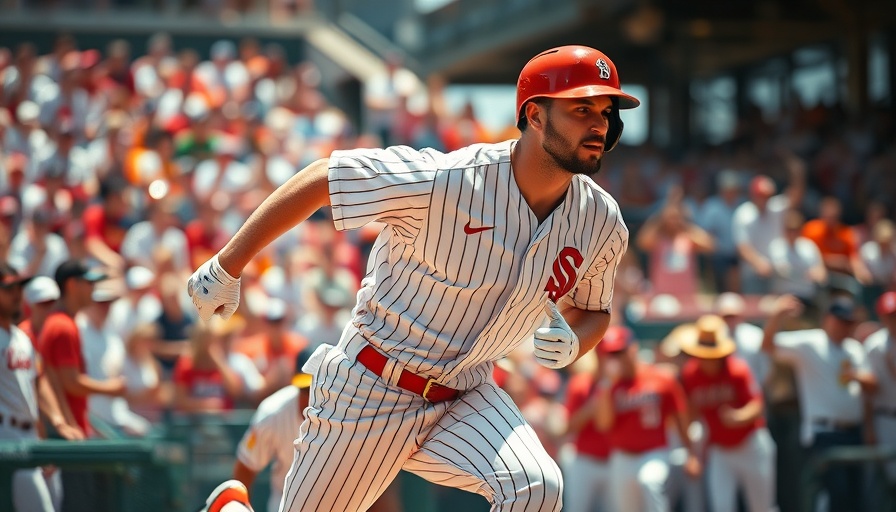 Kyle Schwarber in action in left field, running energetically.