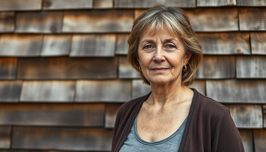 Casual woman in front of rustic wall, April 2025 political landscape.