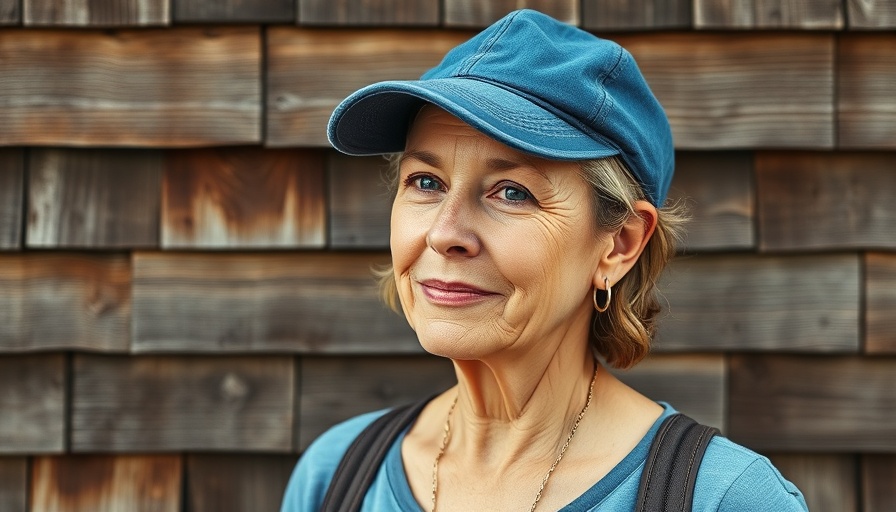 Middle-aged woman in blue cap, rustic wooden backdrop, April 18 2025 political insights