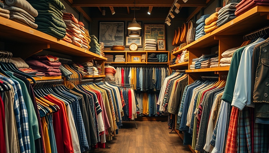 Cozy Yokohama vintage shop with eclectic fashion displays.