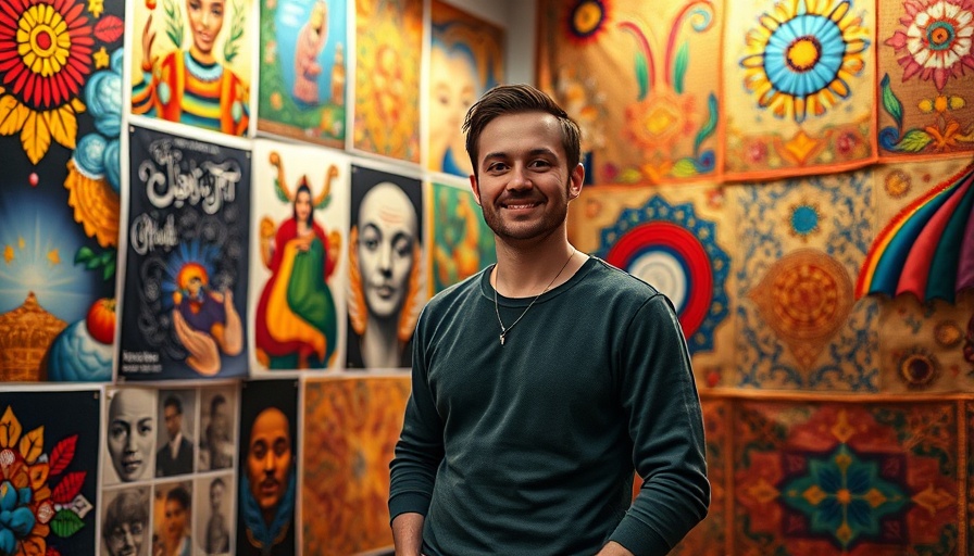 Art exhibit in West Philadelphia featuring vibrant Tracy Chahwan pieces.