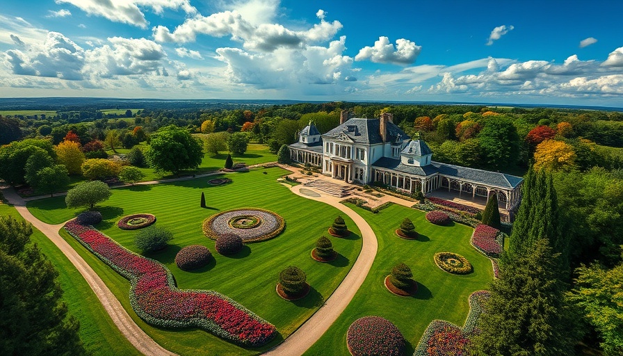 Luxurious equestrian estate in Ireland with grand mansion and gardens.