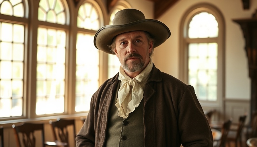 Benjamin Lay abolitionist reenactor in sunny Philadelphia room.