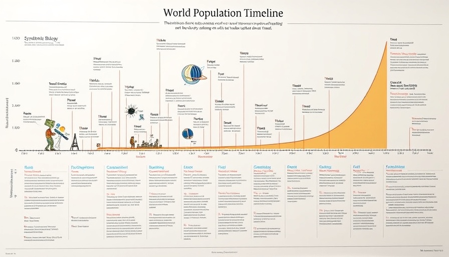 Technology development timeline graph showing population growth correlations for Weekend Reads.