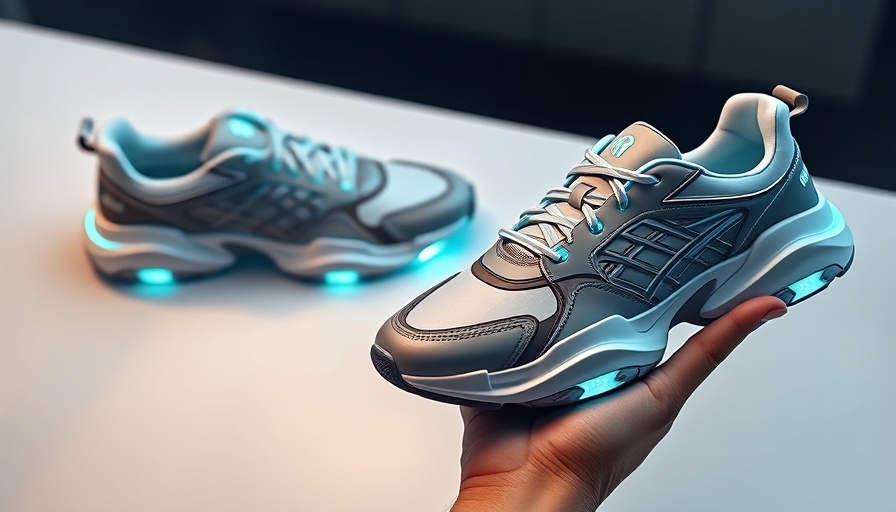 Futuristic Nike sneakers showcasing innovative design glowing details.