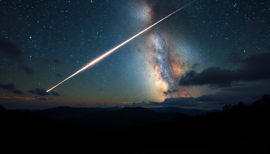 Mesmerizing Eta Aquariid meteor shower scene with the Milky Way.