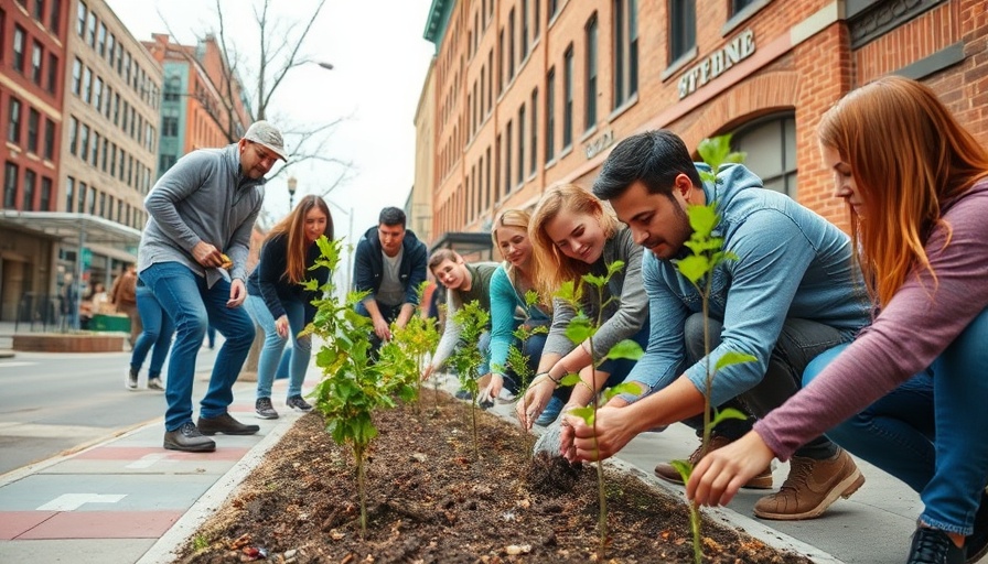 Community members enhance Philadelphia tree canopy by planting trees.