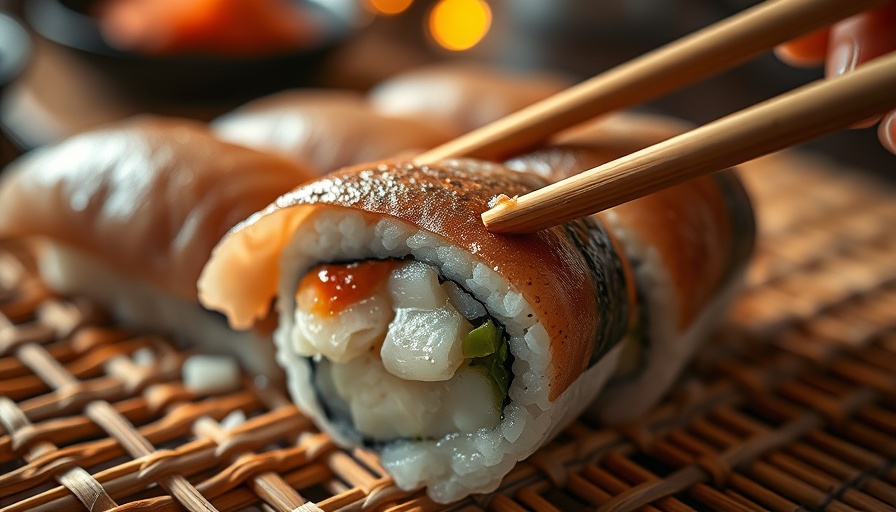 Sushi detail in Paris restaurant, premium cuisine close-up
