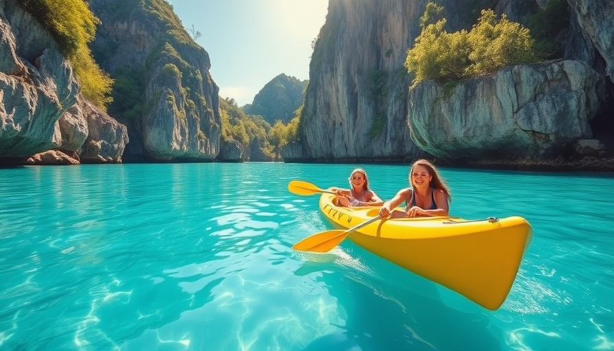 Alaska Airlines Mileage Plan Philippine Airlines partnership scenic kayak in lagoon.